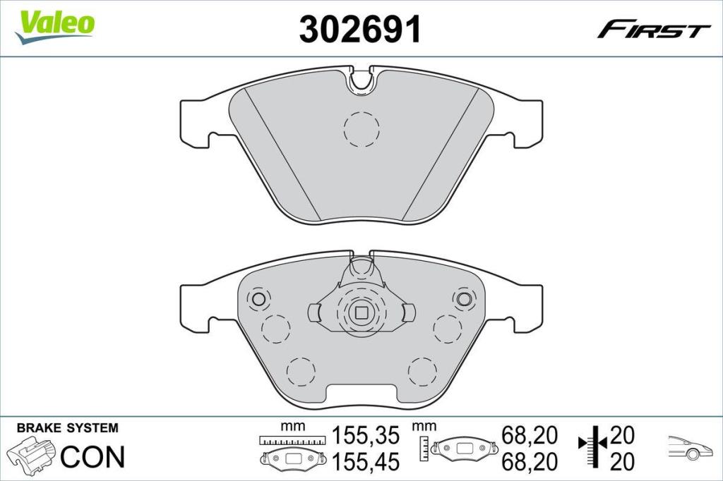 Jogo de 4 pastilhas de travão VALEO ref. 302691